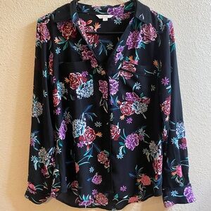 Long Sleeve Blouse, Flower Print